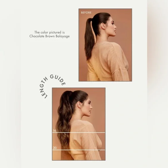 20" Cool Dark Brown Curly Ponytail Extension (120g)